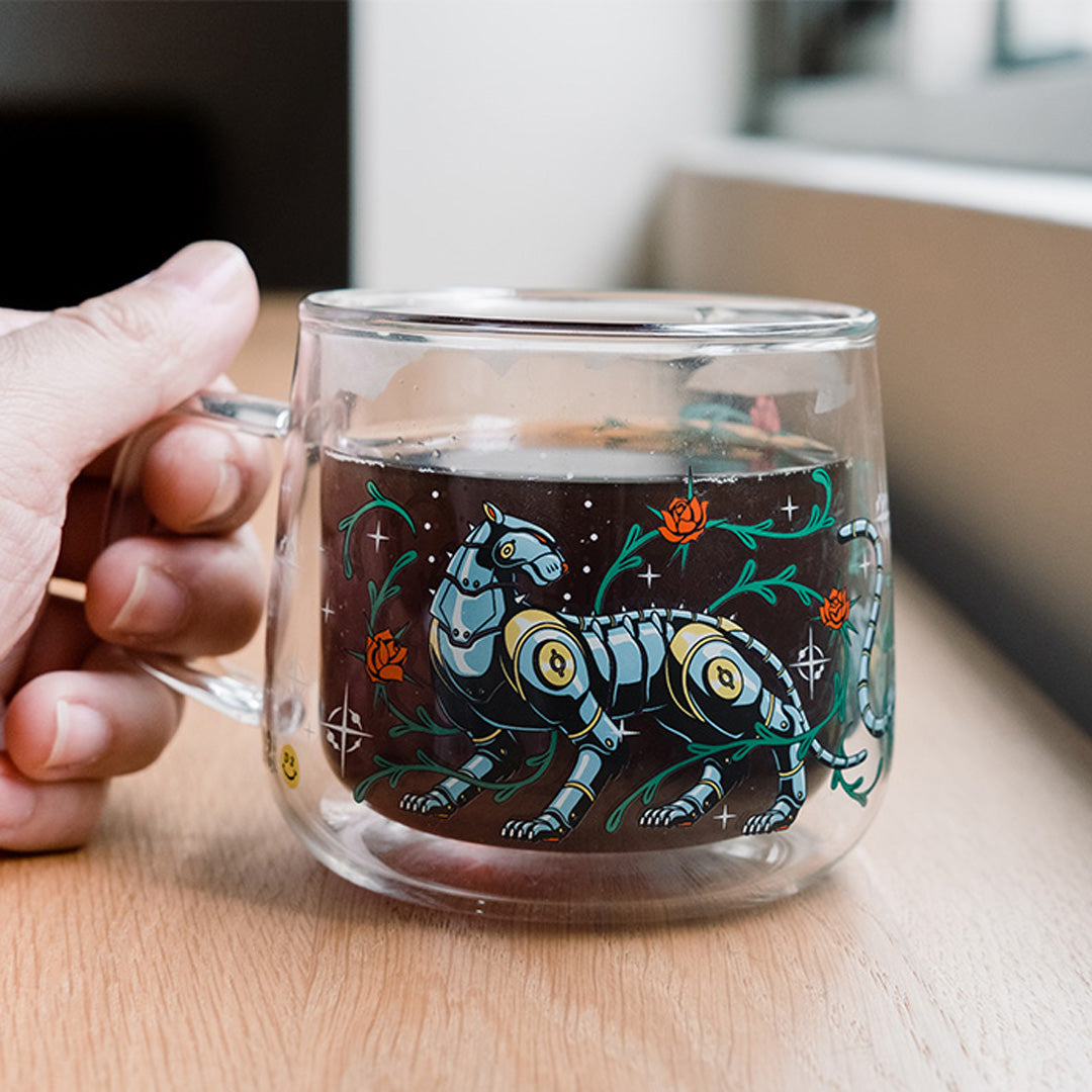 丸三色 – Chrome galaxy! 雙層把手杯(30爽爽杯 插畫家聯名系列)