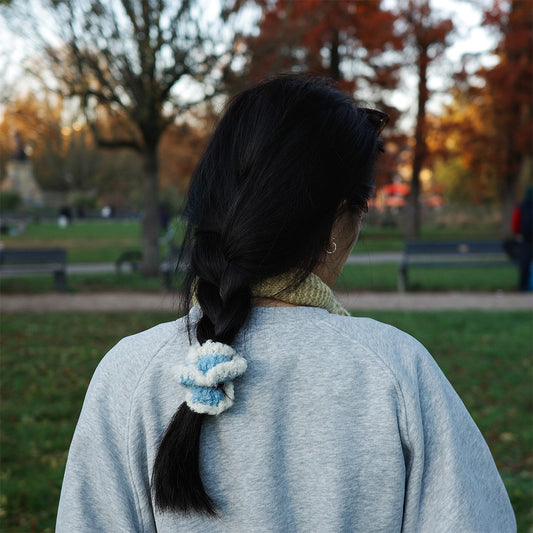 no rush 捲捲毛手工針織髮圈(兩件組)