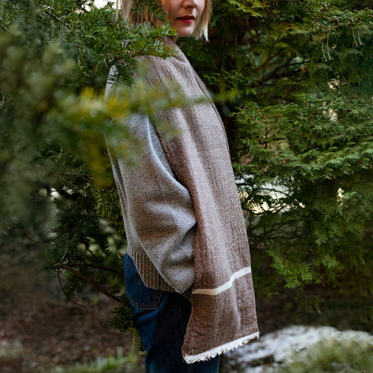 芬蘭 TANHU 雙面羊毛口袋圍巾