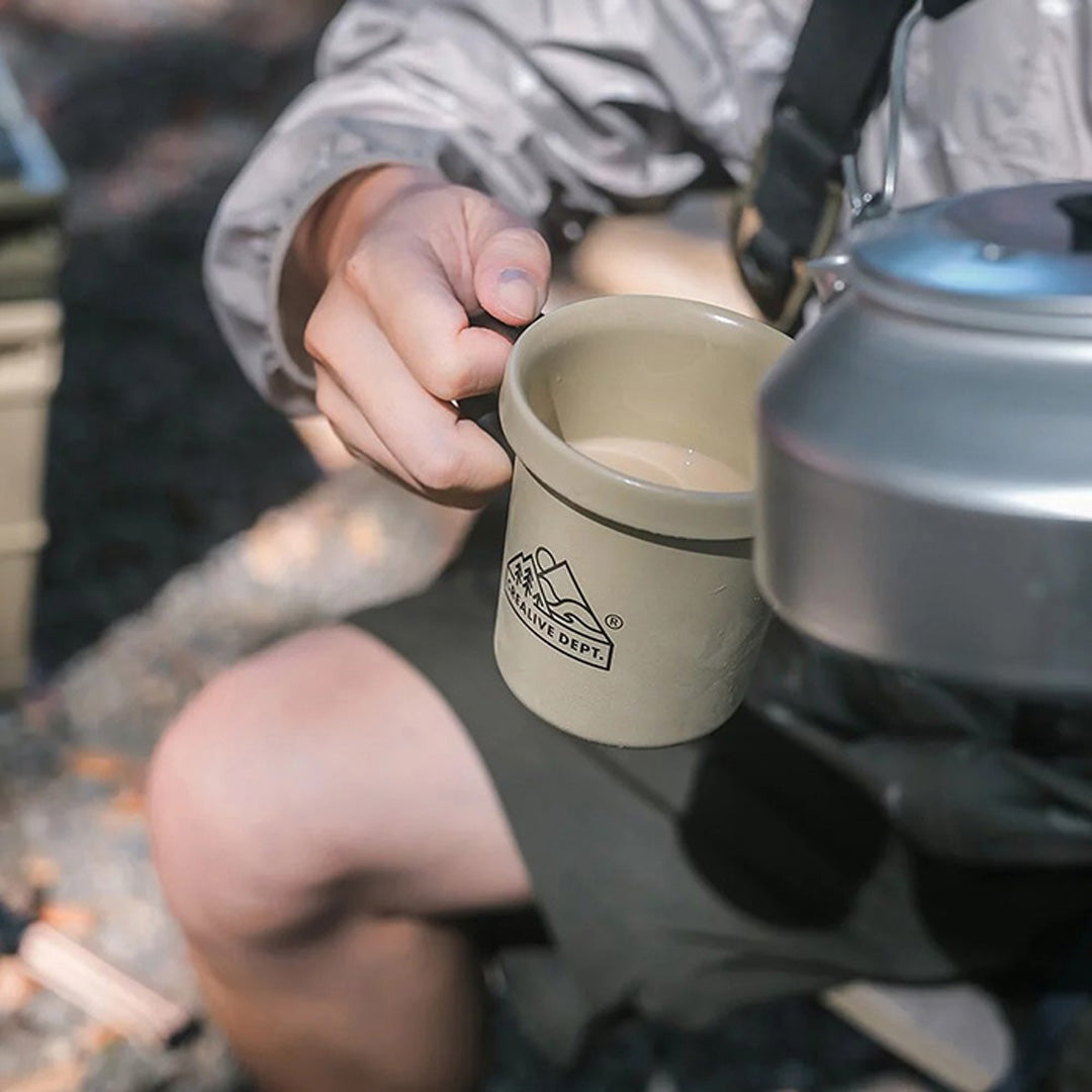 日本Ovject 可拆式握柄 露營琺瑯鋼杯 360ml(Filter017聯名款)