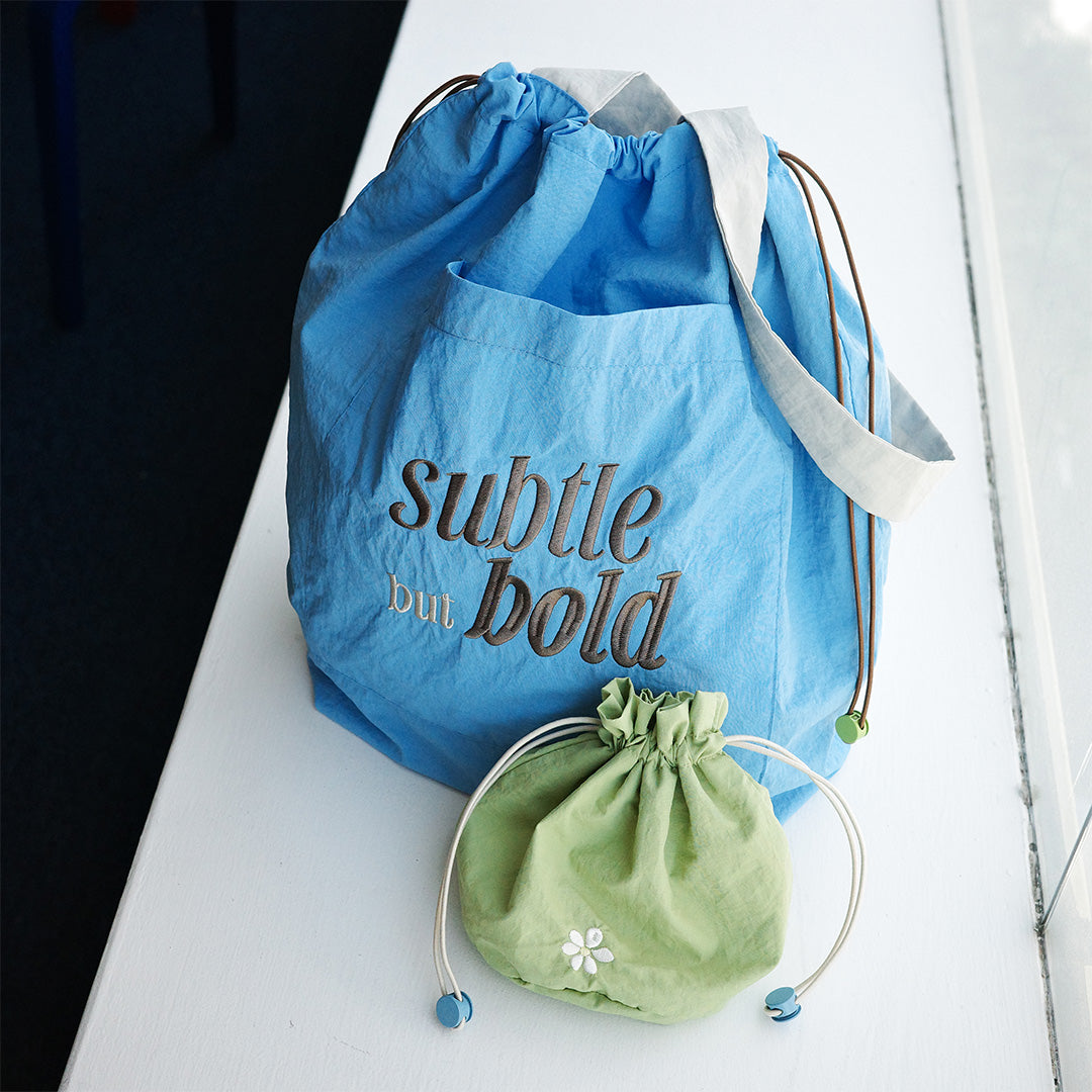subtle but bold防潑水購物袋+束口袋組