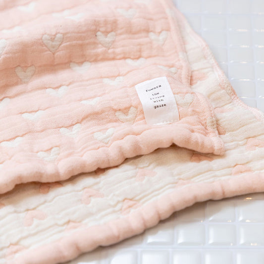 日本六重紗親膚毛巾 (愛心)