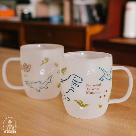 「史前古生物」雙層噴砂玻璃杯