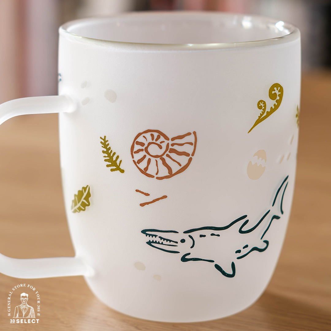 「史前古生物」雙層噴砂玻璃杯