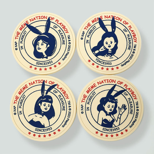 PLAYBOY 啤酒玻璃杯 +杯墊(XAP聯名款)