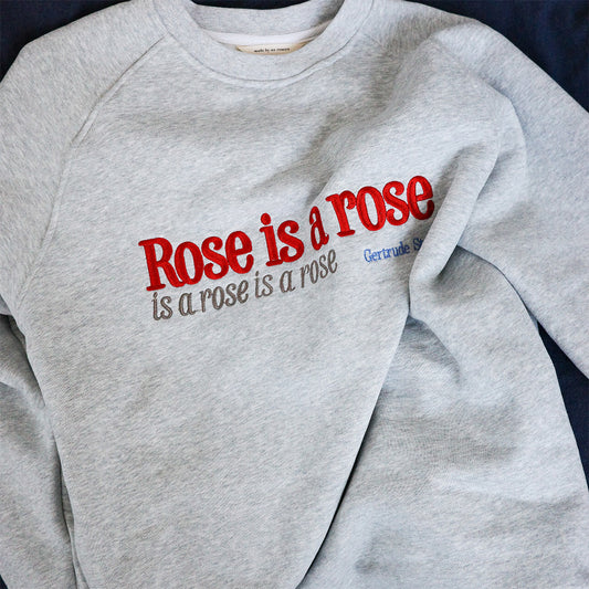 Rose is a rose 灰色刷毛大學T