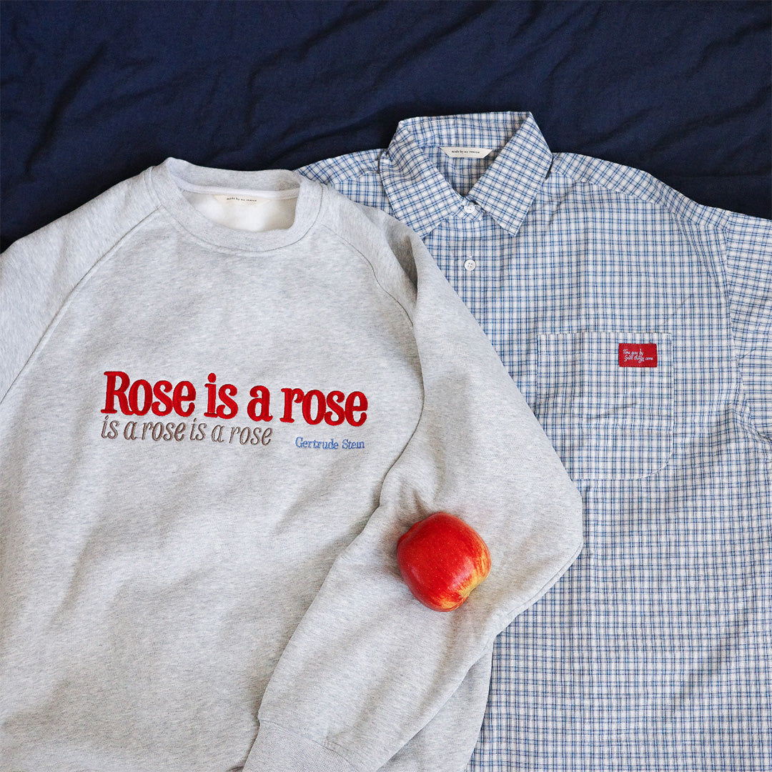 Rose is a rose 灰色刷毛大學T