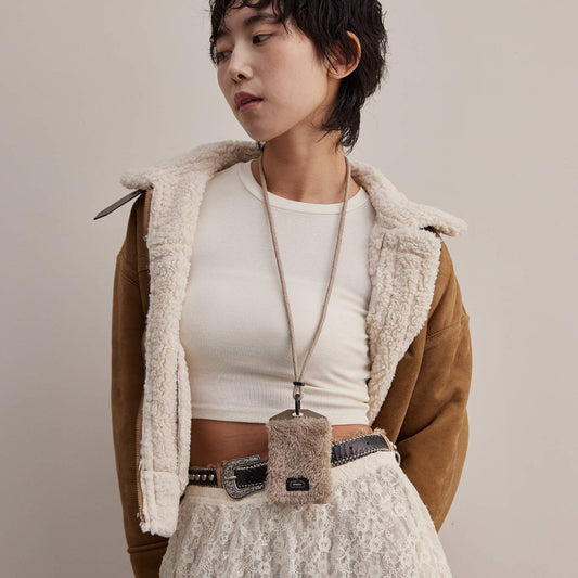 短版毛絨證件套(搭配6mm頸掛繩)