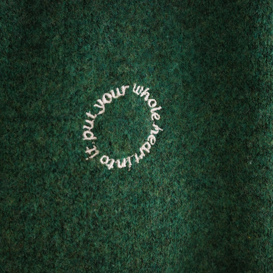 whole heart 苔綠圓領針織外套