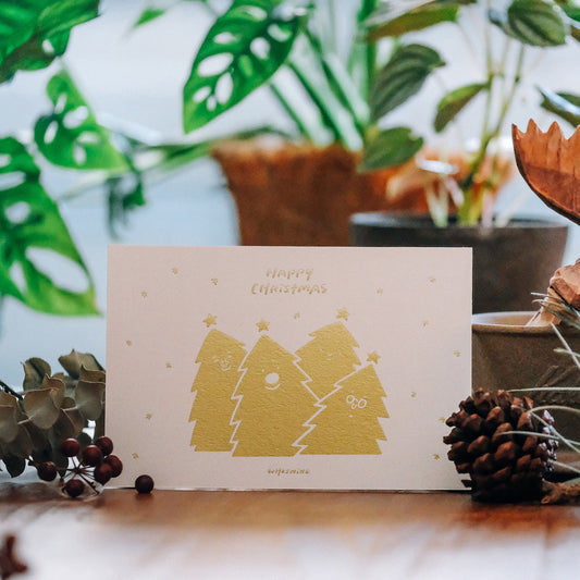 「 HAPPY CHRISTMAS」耶誕賀卡(白)