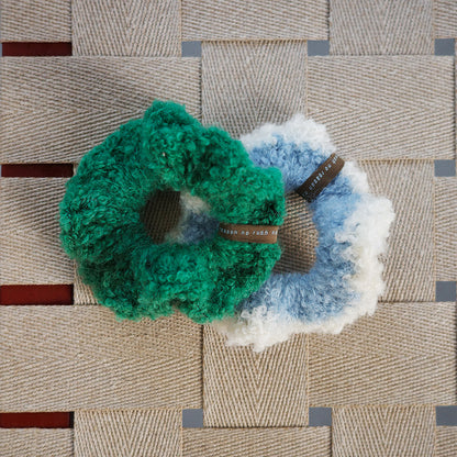 no rush 捲捲毛手工針織髮圈（兩件組）