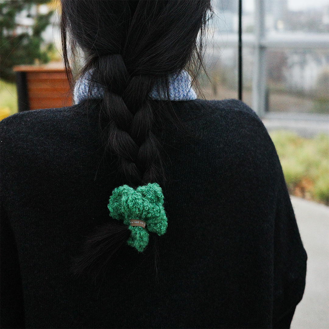 no rush 捲捲毛手工針織髮圈（兩件組）