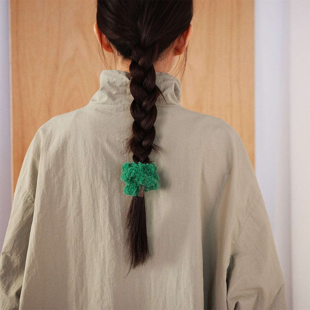 no rush 捲捲毛手工針織髮圈（兩件組）