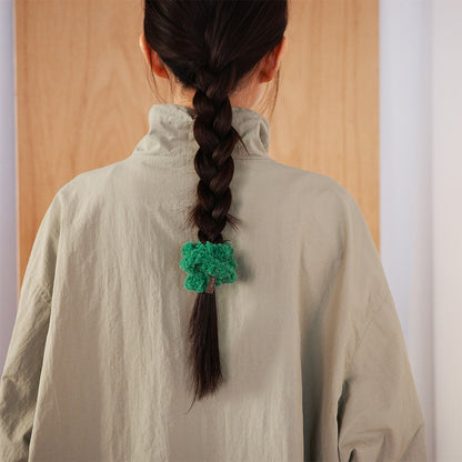 no rush 捲捲毛手工針織髮圈（兩件組）