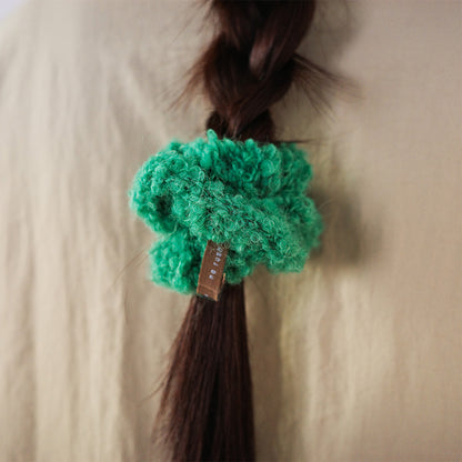 no rush 捲捲毛手工針織髮圈（兩件組）