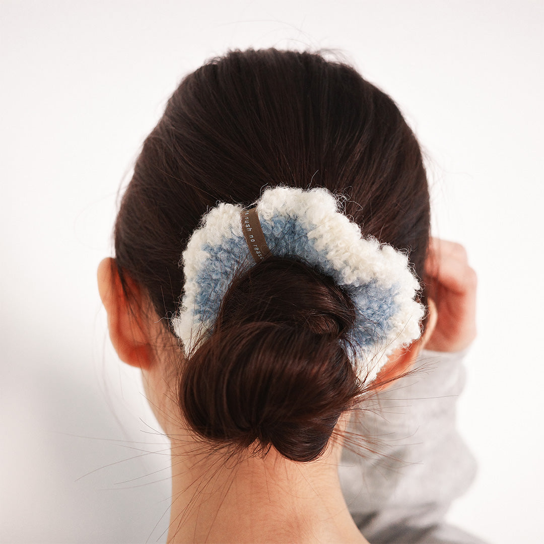 no rush 捲捲毛手工針織髮圈（兩件組）