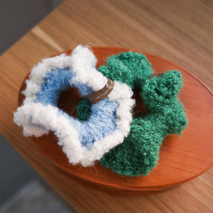 no rush 捲捲毛手工針織髮圈（兩件組）