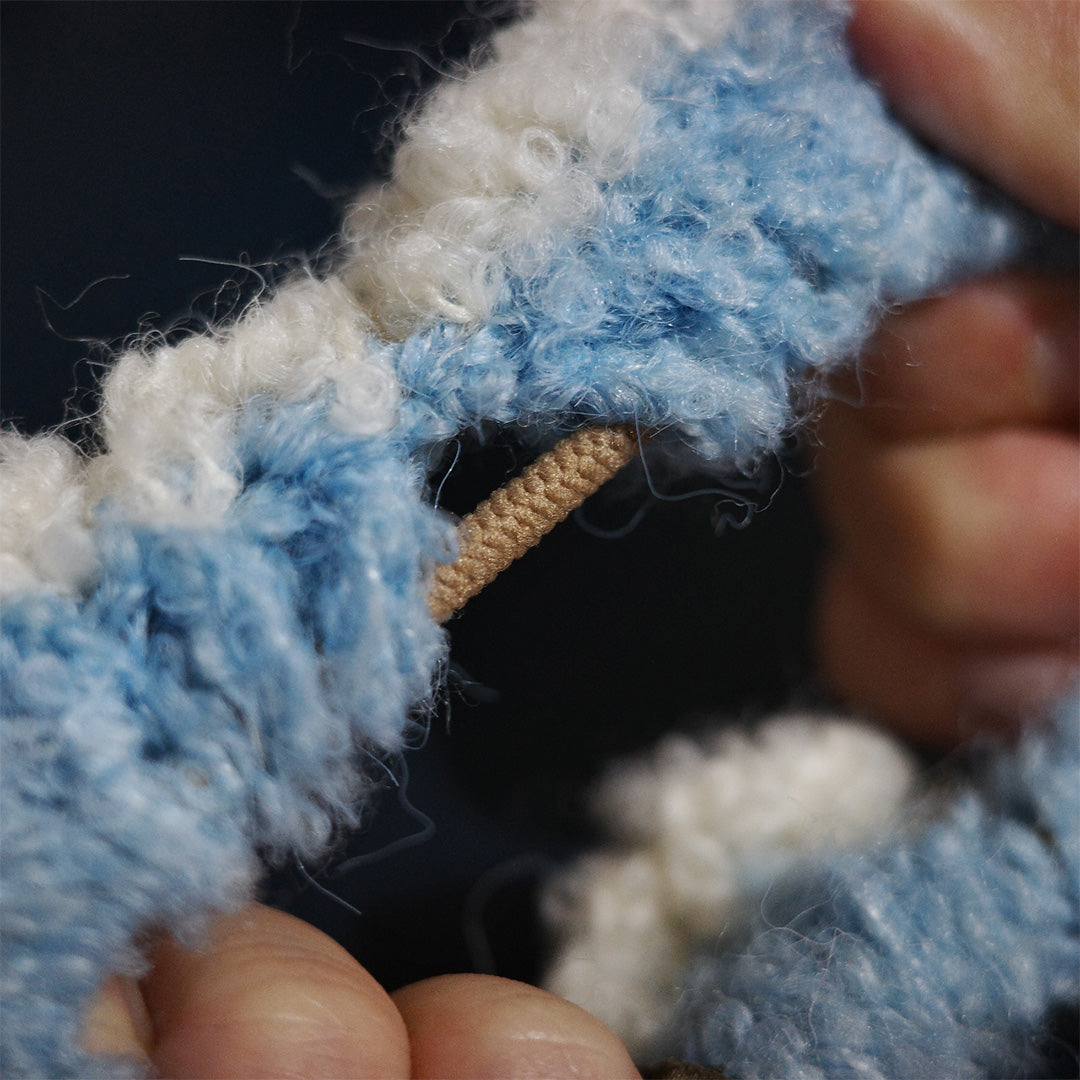 no rush 捲捲毛手工針織髮圈（兩件組）