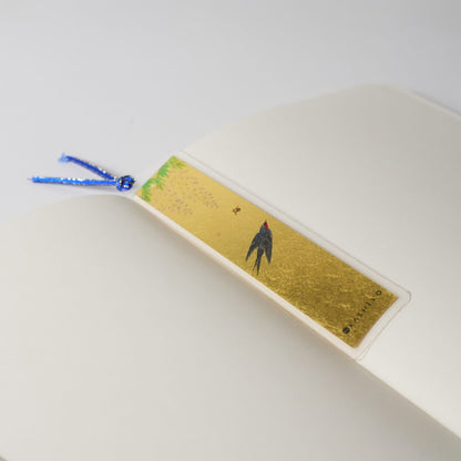 日本金沢金箔書籤（ 藤と燕 / 九谷焼作家 河田里美）