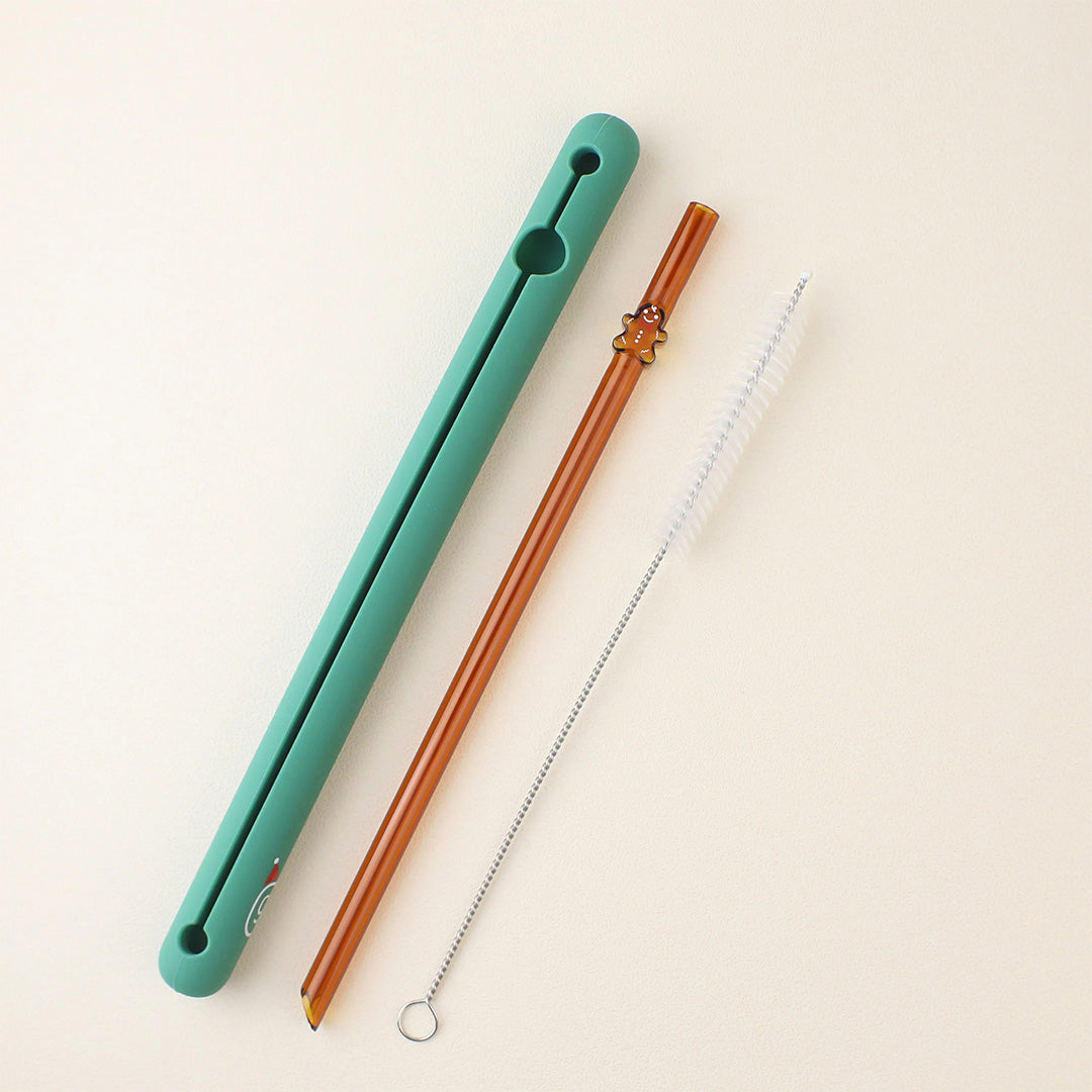 薑餅人 玻璃吸管