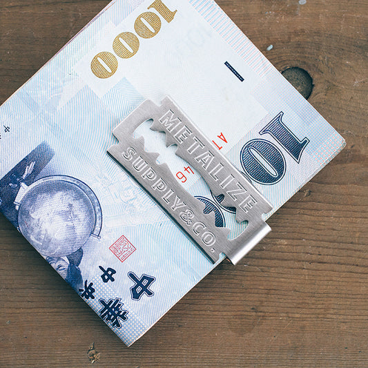 刮鬍刀片造型 鈔票夾