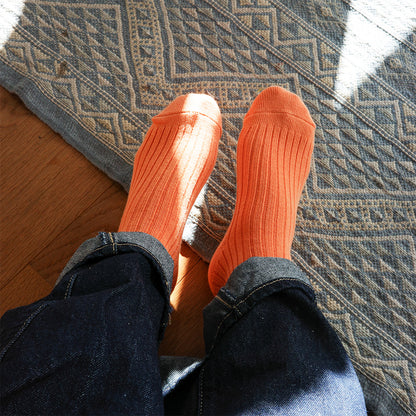 Step Softly 刺繡拼色粗針織女襪（三雙一組）