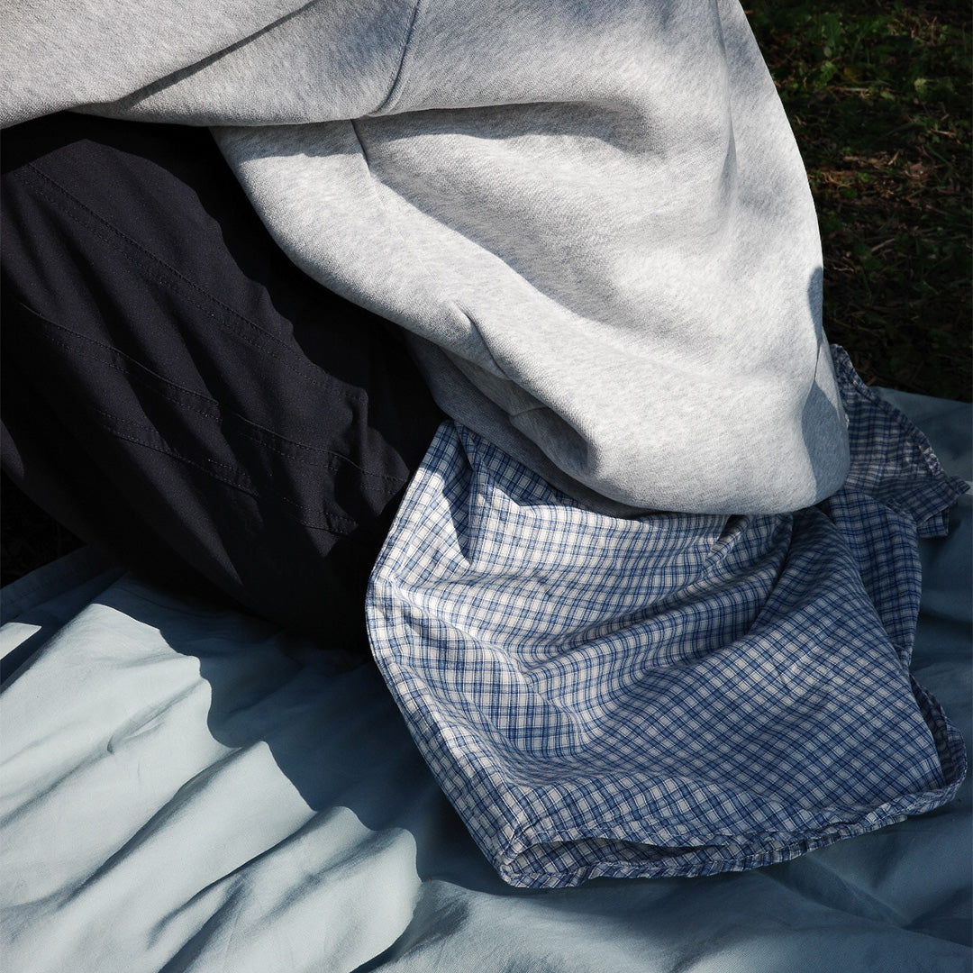 Time goes by 寬鬆清爽藍格紋襯衫