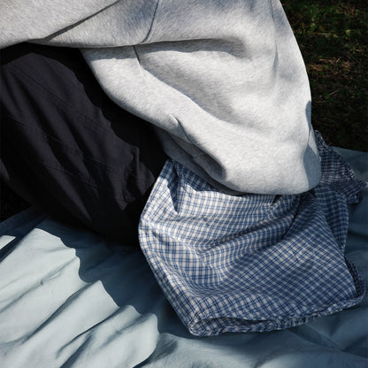 Time goes by 寬鬆清爽藍格紋襯衫