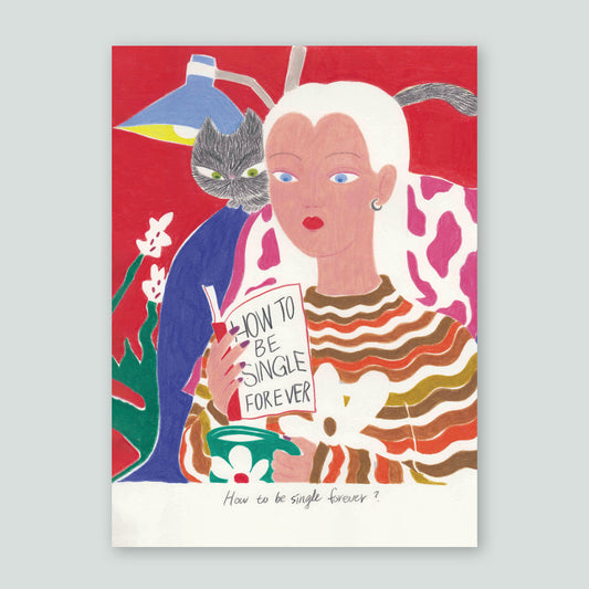 Beryl Wu 插畫布海報（How to be single forever）