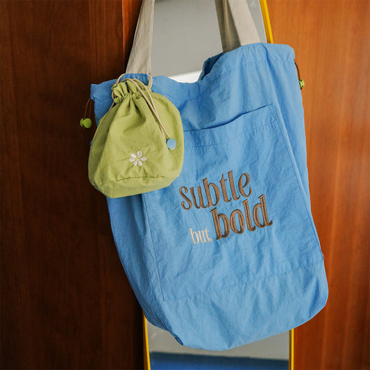 subtle but bold防潑水購物袋＋束口袋組