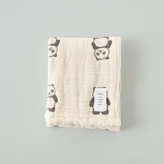 日本六重紗親膚毛巾 (貓熊)