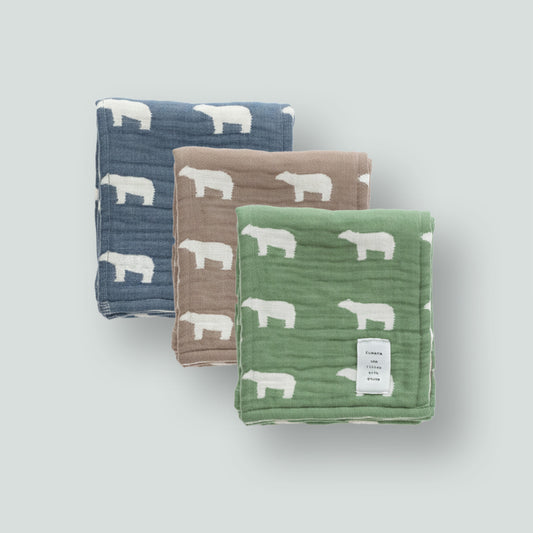 日本六重紗親膚毛巾 (北極熊)