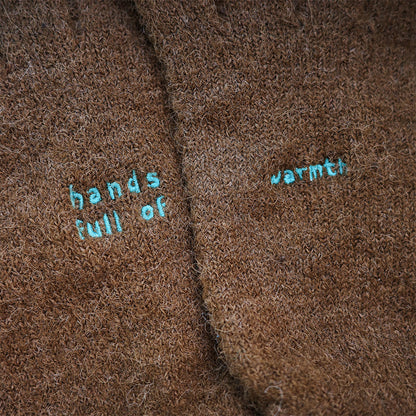 hands full of warmth 刺繡針織 女用手套