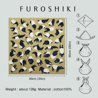 京都 手工型絵染  風呂敷（貘）