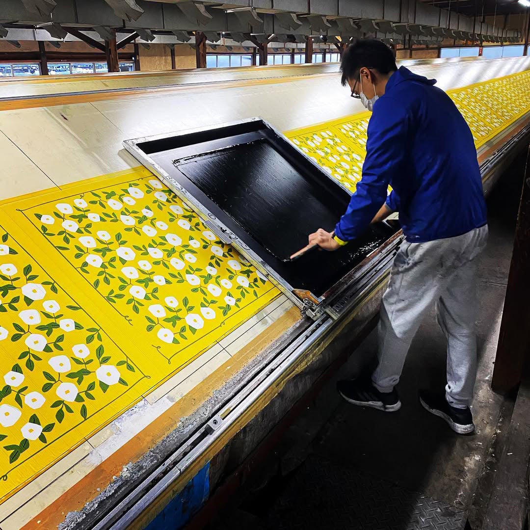 京都 手工型絵染  風呂敷（昼顔）