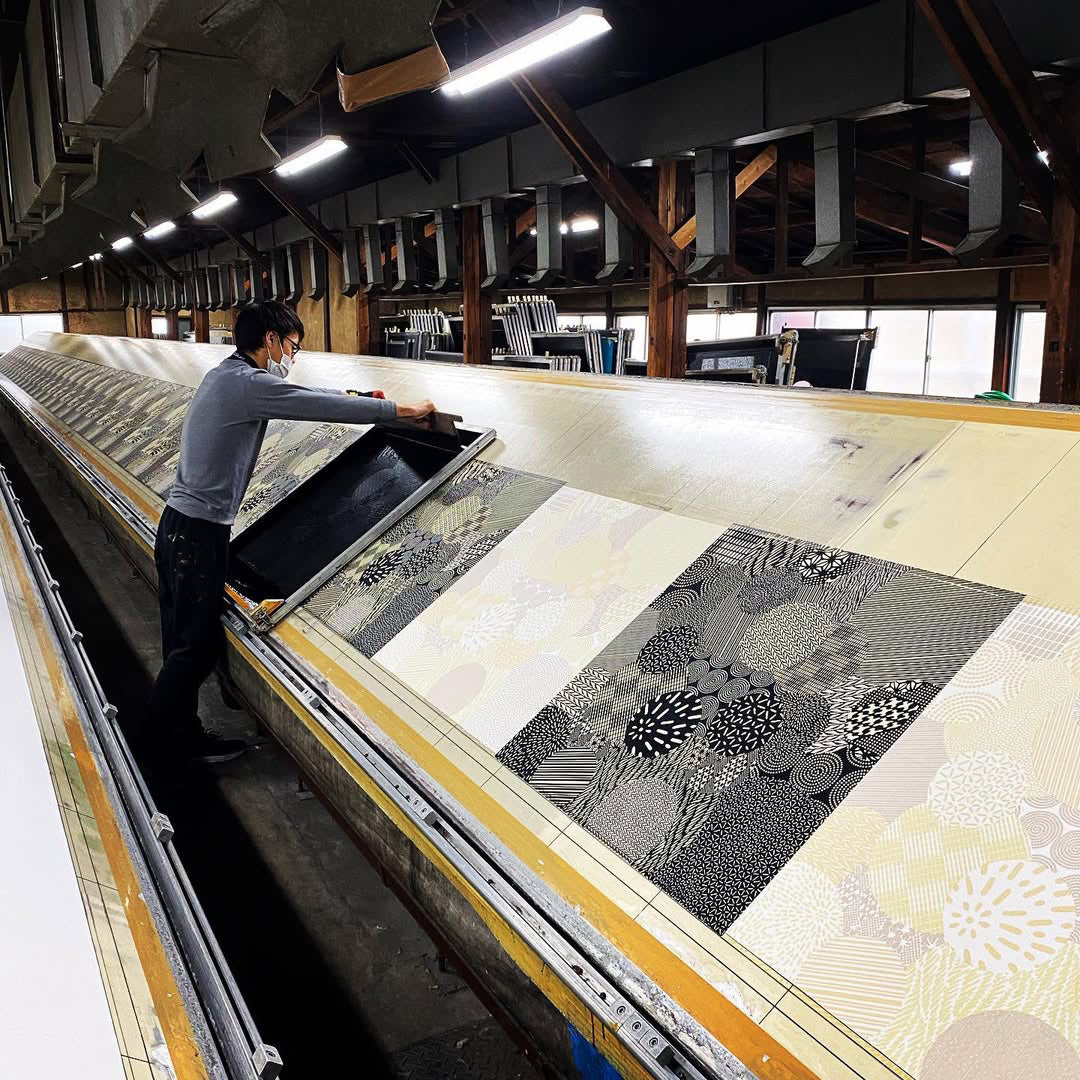 京都 手工型絵染  風呂敷（丸取小紋）