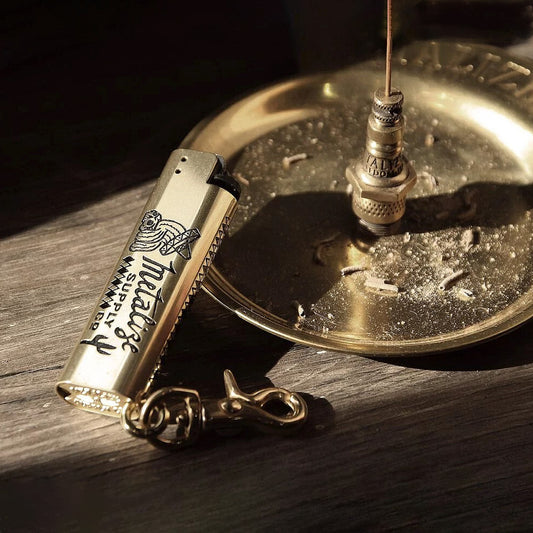 黃銅製 打火機套(墨西哥仙人掌)