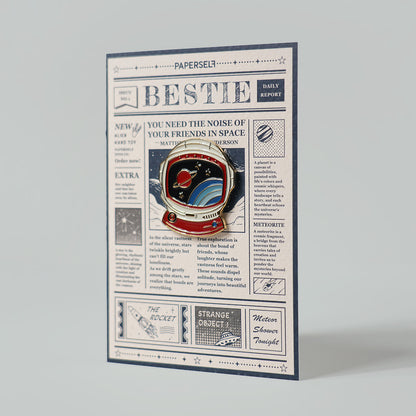 太空人 琺瑯別針卡片