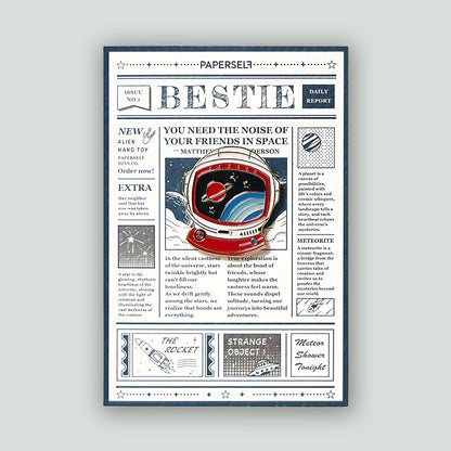 太空人 琺瑯別針卡片