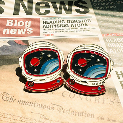 太空人 琺瑯別針卡片