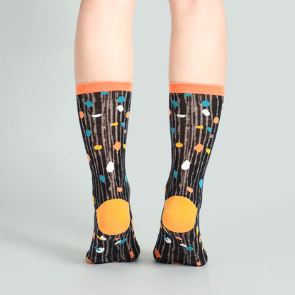 小夜曲波卡點點 透紗中筒女襪