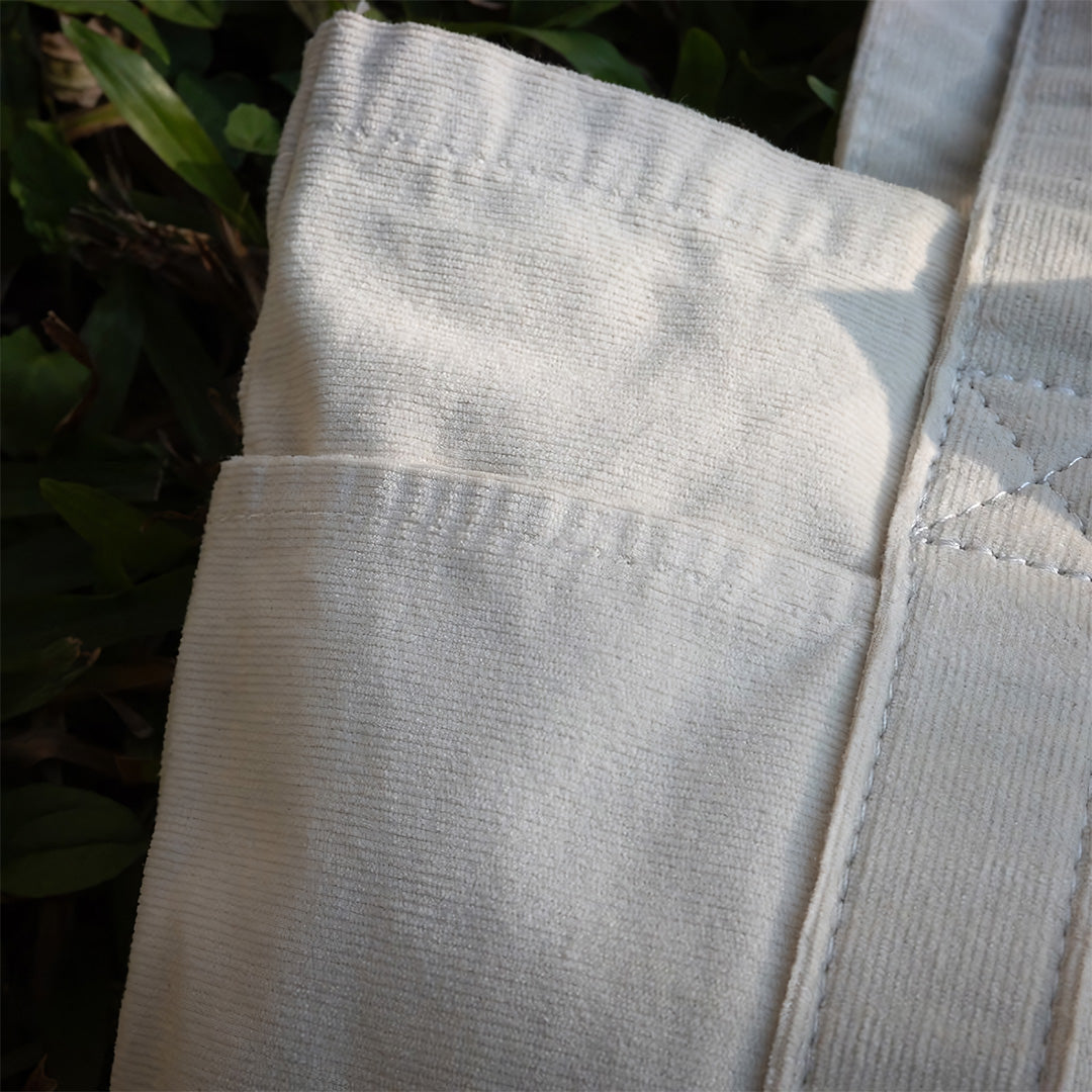 synchronicity 多口袋大容量燈芯絨托特包(白）