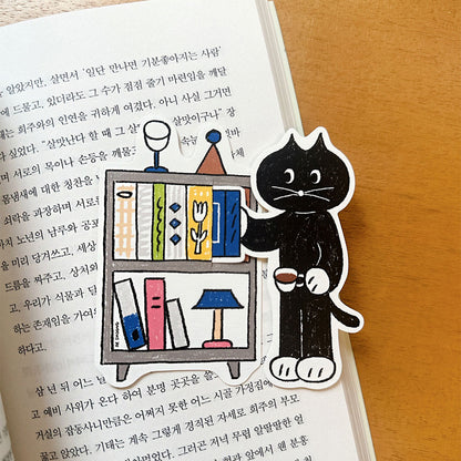 【店主漫遊選物】韓國創作者AE SHOONG書籤（貓咪書櫃)